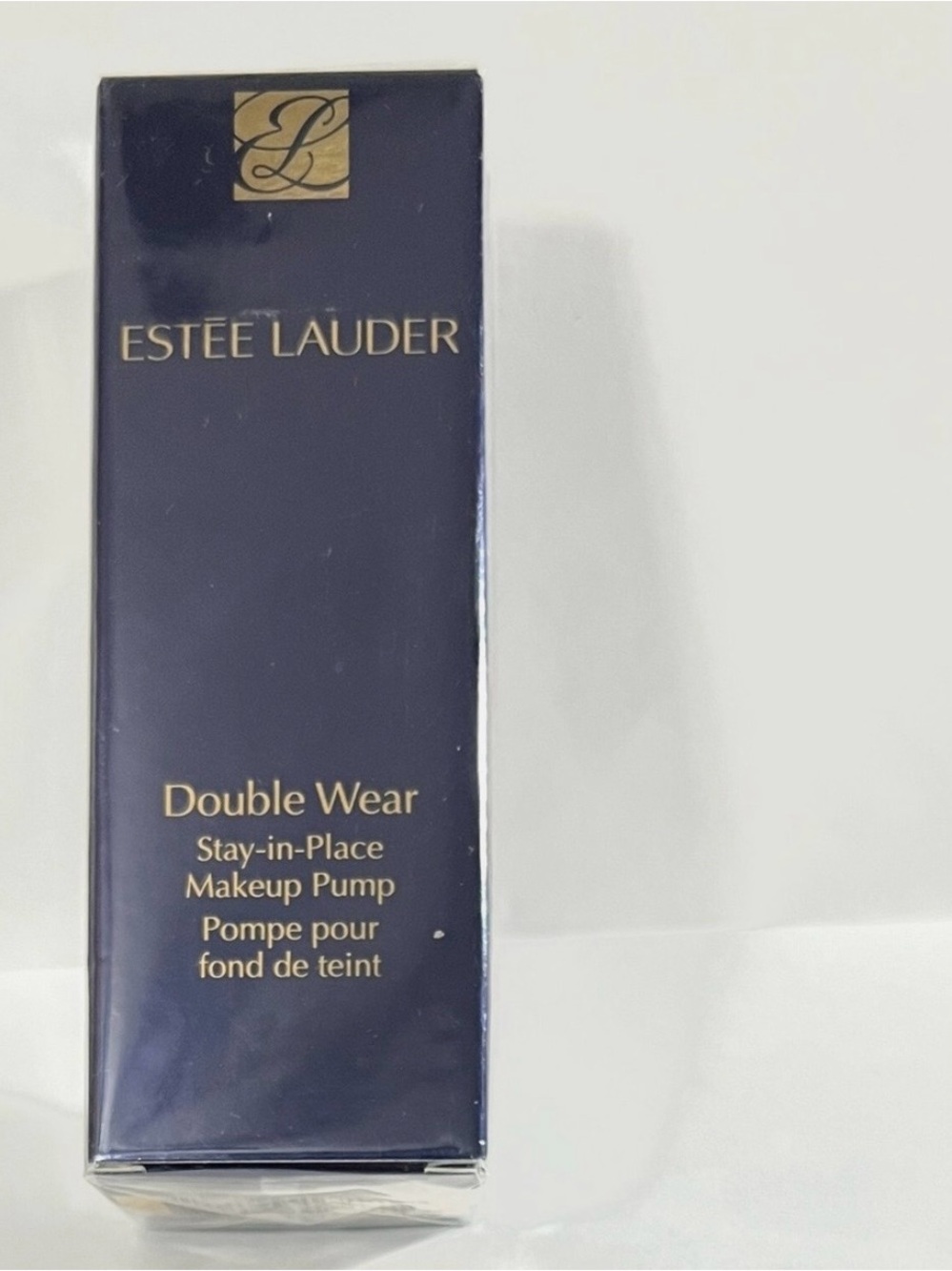 Estee Lauder Double Wear Makeup Pump — Navy and Gold Accent